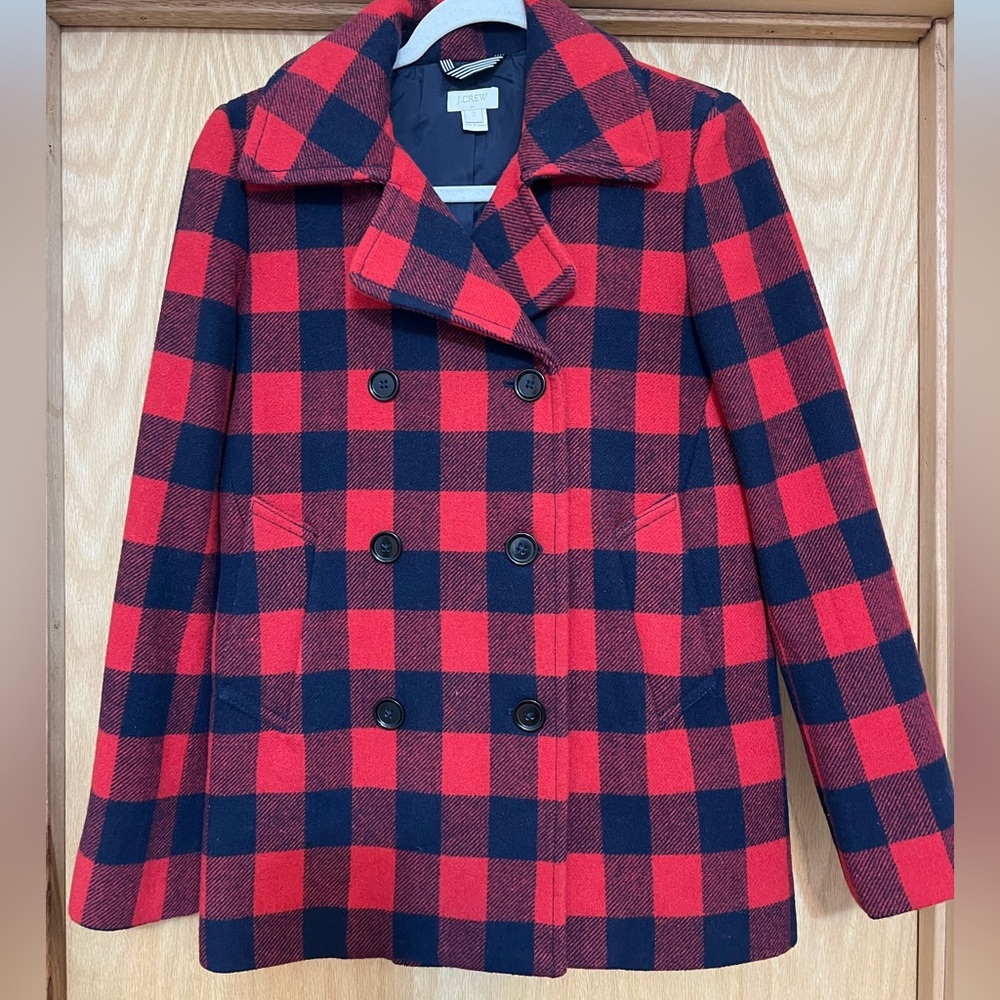 J. Crew Red Buffalo Check Jacket NEVER WORN